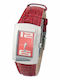 Chronotech Damen Uhr mit Rot Lederarmband