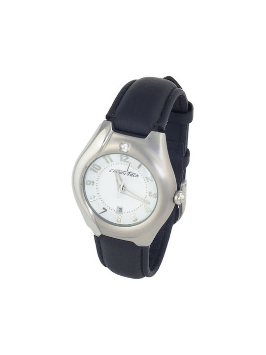 Chronotech Часовник с Черно Кожена Каишка CT2206L-04