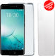 Volte-Tel Slimcolor Air Umschlag Rückseite Silikon Set mit Glas Weiß (Realme 7 Pro)
