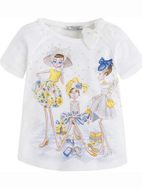 Mayoral Kids' Blouse Short Sleeve White