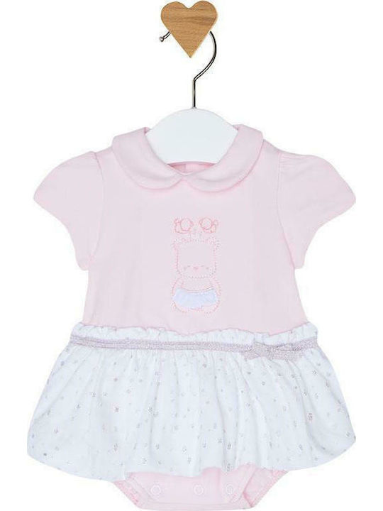 Mayoral Baby Bodysuit Set Short-Sleeved with Skirt Pink