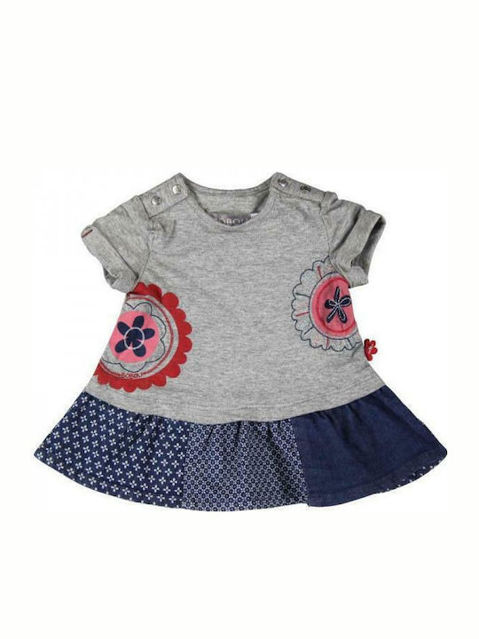 Boboli Kids Dress Short Sleeve Gray