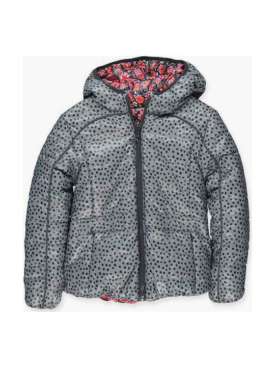 Boboli Kinderjacke Kurz Beidseitig mit Kapuze Gray