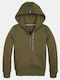 Kids Sweatshirt Cardigan with Hood Khaki Essential