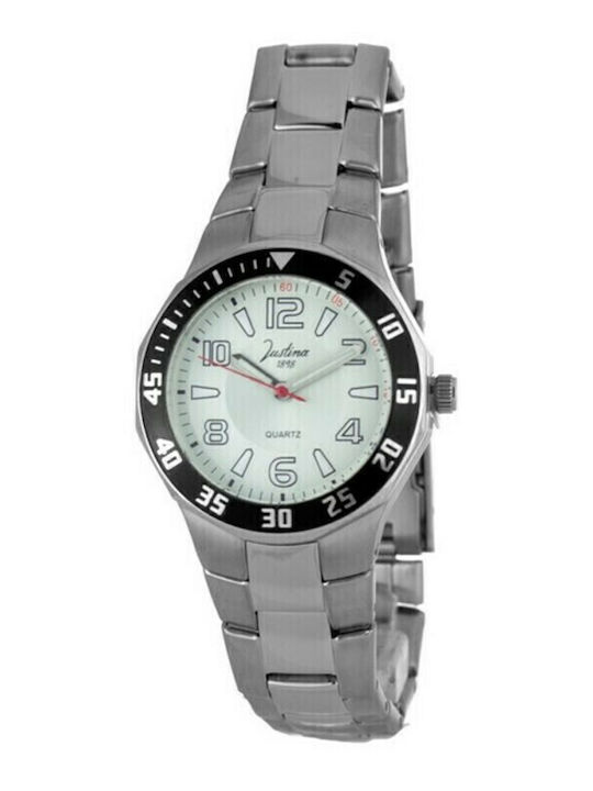 Justina Women's Watch with Silver Metal Bracelet