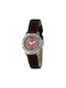 Justina Watch Chronograph with Brown Leather Strap 32552R