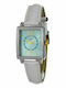 Justina Women's Watch with White Leather Strap