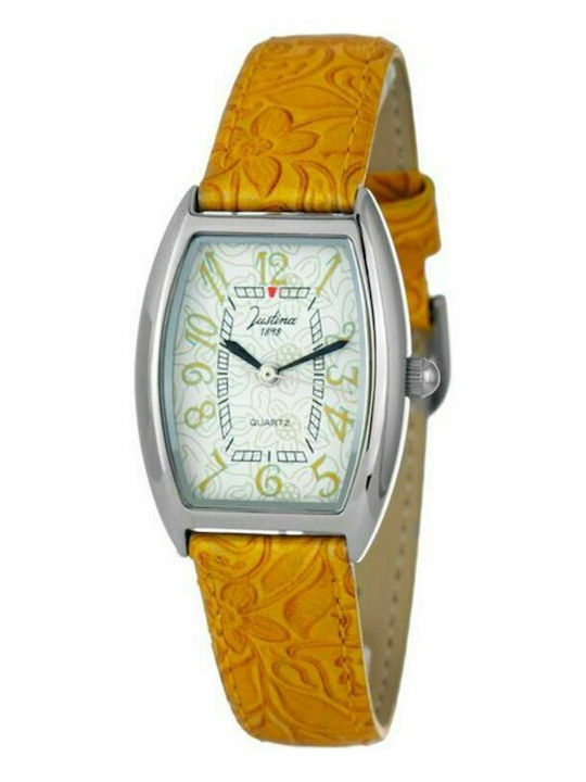 Justina Women's Watch with Orange Leather Strap