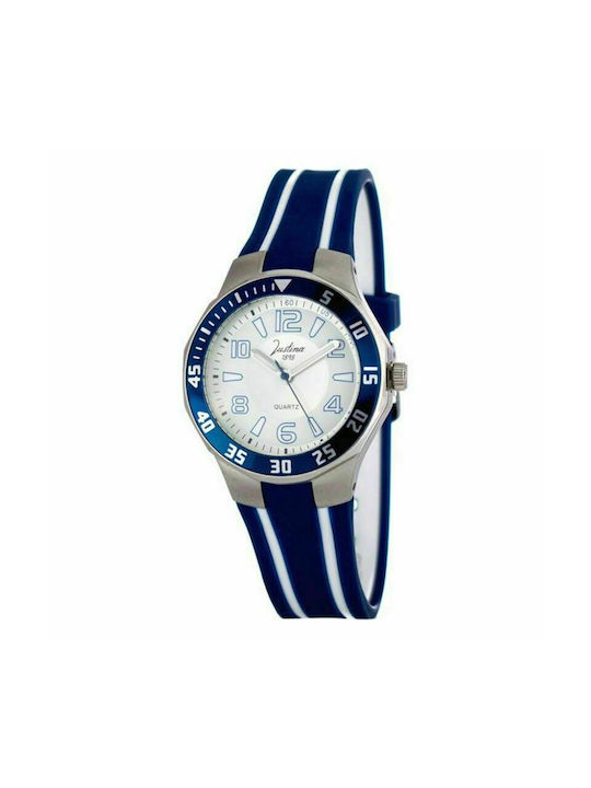 Justina Watch with Blue Rubber Strap 11910AB