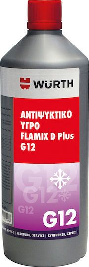 Wurth Flamix D Plus Συμπυκνωμένο Αντιψυκτικό Υγρό Ψυγείου Αυτοκινήτου G12+ Κόκκινο Χρώμα 1lt