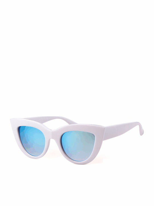 Martinez Melograno Women's Sunglasses with White Plastic Frame and Polarized Lens