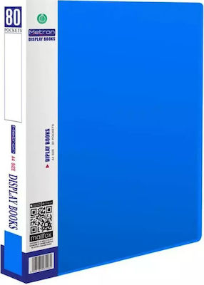 Metron Clipboard Flexible with 80 plastic sleeves Slides for Paper A4 Blue 1pcs