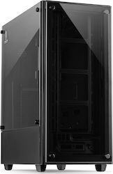 Inter-Tech C-303 Mirror Gaming Midi Tower Computer Case with Window Panel Black