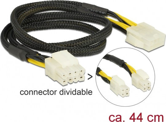 DeLock 8-Pin EPS - 8-Pin EPS Cable 0.44m Μαύρο 83653