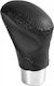 Lampa Shift Knob Zoe Leather Stitched 15mm Speed Universal Aluminium Black
