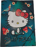 Graffiti Folder with Rubber Band for Paper A4 Green Hello Kitty