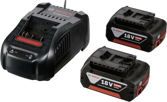 Bosch Set 2 Baterii Unelte Litiu 18V Capacitate 5Ah cu Încărcător GAL 1880 CV