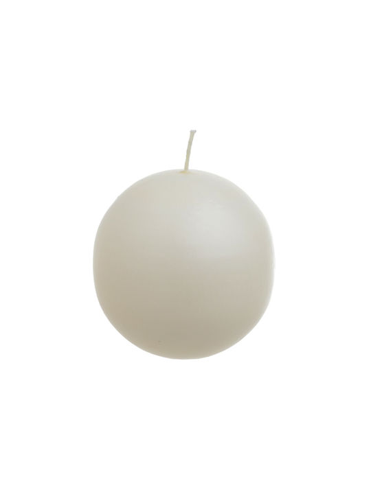 Inart Decorative Candle Ball White 10x10cm