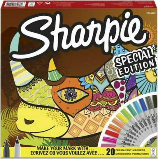 Sharpie Rhino Неонови Маркери за рисуване 0.9мм Комплект 20бр