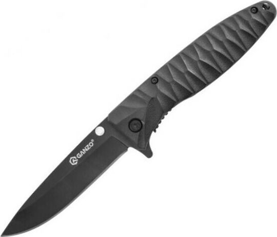 Ganzo Pocket Knife Black with Blade made of Stainless Steel