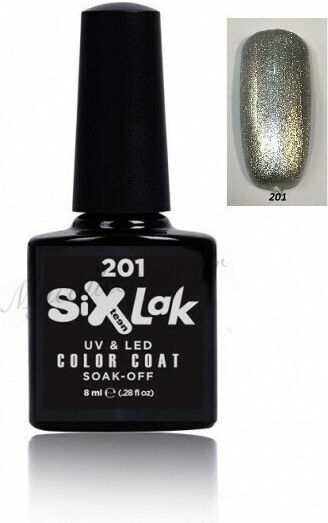 Sixteen Cosmetics SixLak Ημιμόνιμο Βερνίκι Νυχιών Metallic Silver 201 8ml