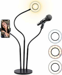 RK25 Ring Light 9cm 2500 - 4500K with Desktop Stand/Mount Stand and Mobile Holder