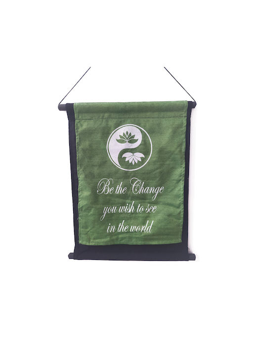 Alphab2b Hanging Wall Decor Handmade Green Fabric 38x45cm