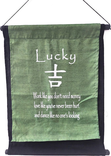 Alphab2b Hanging Wall Decor Handmade Green Fabric 38x45cm