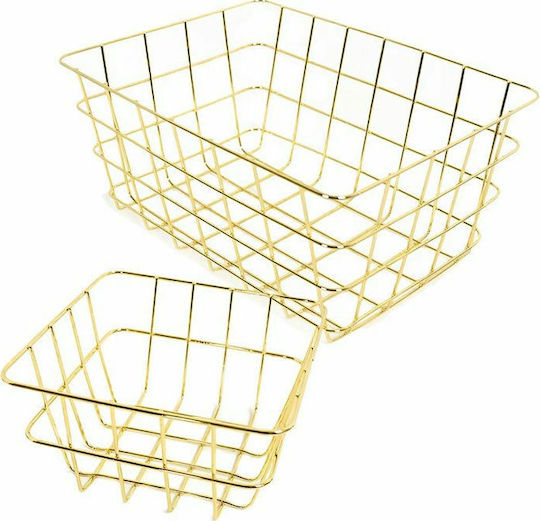 Set dekorative Körbe Gold 2Stück