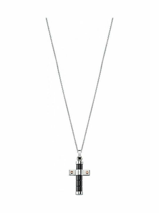 Sector Schwarz Herren Kreuz aus Stahl mit Kette
