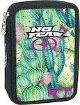 No Fear Cactus Pencil Case Full with 2 Compartments Green