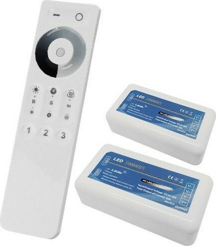 GloboStar Ασύρματο Dimmer Αφής RF με Τηλεχειριστήριο Σετ 2.4G 12-24 Volt για Δύο Groups 04138