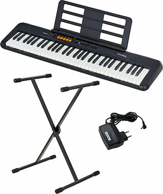 Casio Keyboard CT-S100 Bundle με Τροφοδοτικό και Βάση with 61 Keyboard Standard Touch Black