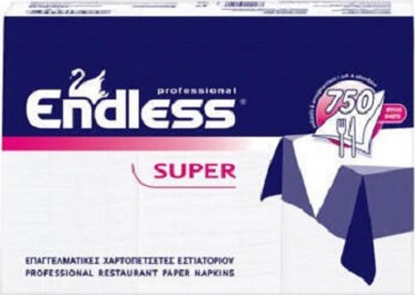 Endless Super Napkin 1-Ply White 24x24cm 750pcs