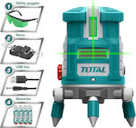 Total TLL305205 Αυτορυθμιζόμενο Γραμμικό Αλφάδι Laser Πράσινης Δέσμης