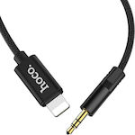 Hoco UPA13 Regulat / Împletit 3.5mm la Cablu Lightning Negru 1m (24686)