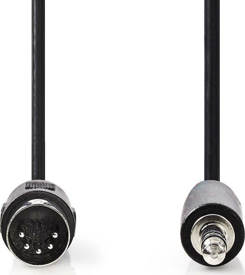 Nedis Καλώδιο DIN 5-pin male - 3.5mm male 2m Μαύρο (CAGP20100BK20)