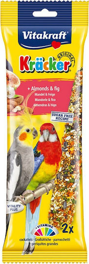 Vitakraft Kräcker Duo Futter in Stick für Mittlere Papageien mit Mandeln & Feigen 2 Stück 180gr