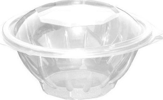 Lux Plast Recipient de plastic de unică folosință PET cu Capac Integrat și Capacitate 500ml Transparent 50buc