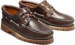 Timberland Icon 3-Eye Classic Handsewn Lug Δερμάτινα Ανδρικά Boat Shoes σε Καφέ Χρώμα