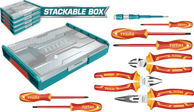 Total THKTV02H091 Valiza cu 9 Set de scule de electrician