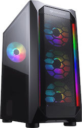 Cougar MX410 Mesh-G RGB Gaming Midi Tower Computer Case with Window Panel Black