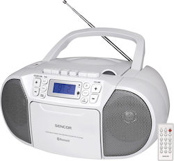 Sencor Φορητό Ηχοσύστημα SPT 3907 με Bluetooth / CD / MP3 / USB / Casetă / Radio Alb σε Alb Χρώμα