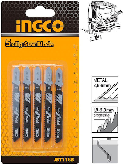 Ingco JBT118B Blade for Metal 5pcs