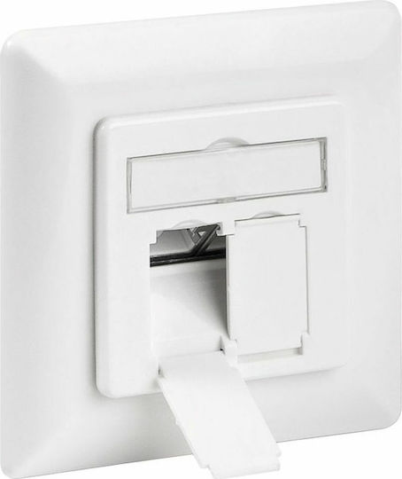 Goobay Διπλή Πρίζα Δικτύου RJ45 με Πλαίσιο Τύπου Cat6 σε Λευκό Χρώμα 68721