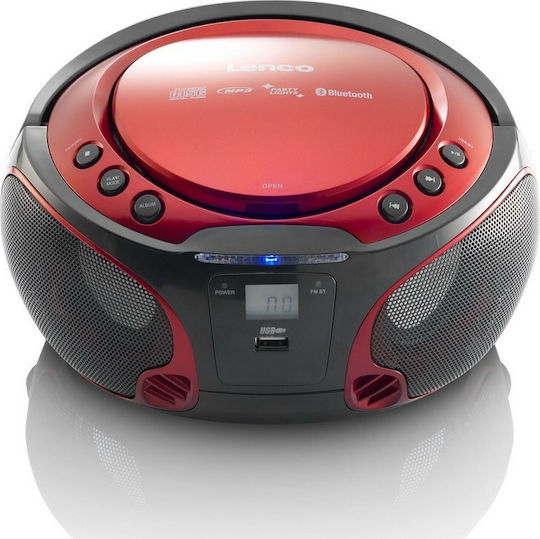 Lenco Portable Radio-CD Player SCD-550 Equipped with Bluetooth / CD / MP3 / USB / Radio Red