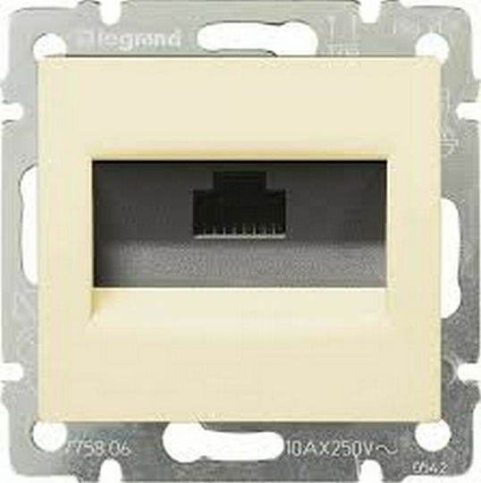 Legrand Valena Einzeln Netzsteckdose RJ45 ohne Rahmen Typ Cat6 in Beige Farbe 774146