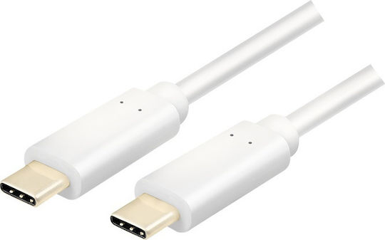 LogiLink USB 3.1 Видео Кабел USB-C Мъжки - USB-C Захранване (PD) Бял 1м CU0131