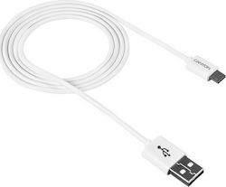 Canyon USBM1 CNE-USBM1W Regular USB 2.0 σε micro USB 1m Λευκό