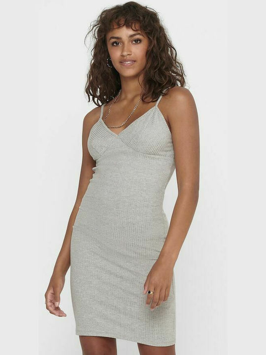 Only Summer Mini Evening Dress Light Grey Melange